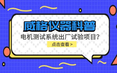 威格儀器-電機(jī)測(cè)試系統(tǒng)出廠試驗(yàn)項(xiàng)目有哪些？插圖