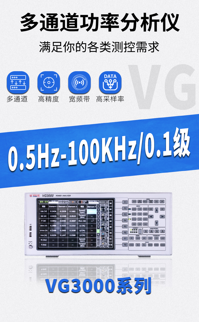 威格新品-多通道，多功能、高精度功率分析儀VG3000系列 廠家直銷 質(zhì)量保障插圖2