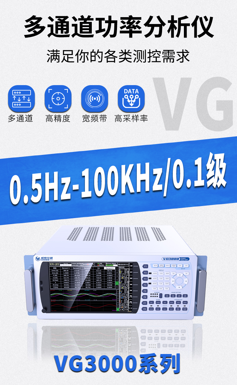 威格新品-多通道，多功能、高精度功率分析儀VG3000系列 廠家直銷 質(zhì)量保障插圖1